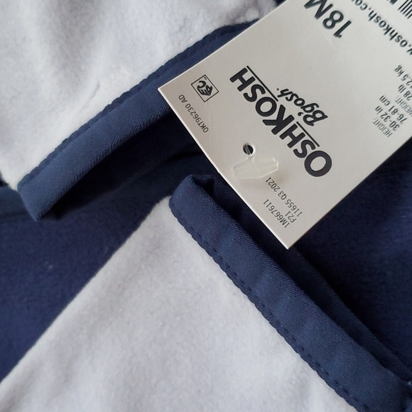 OshKosh B'gosh NWT 2 tone blue fleece zip up jacket size 18 month - Picture 5 of 9